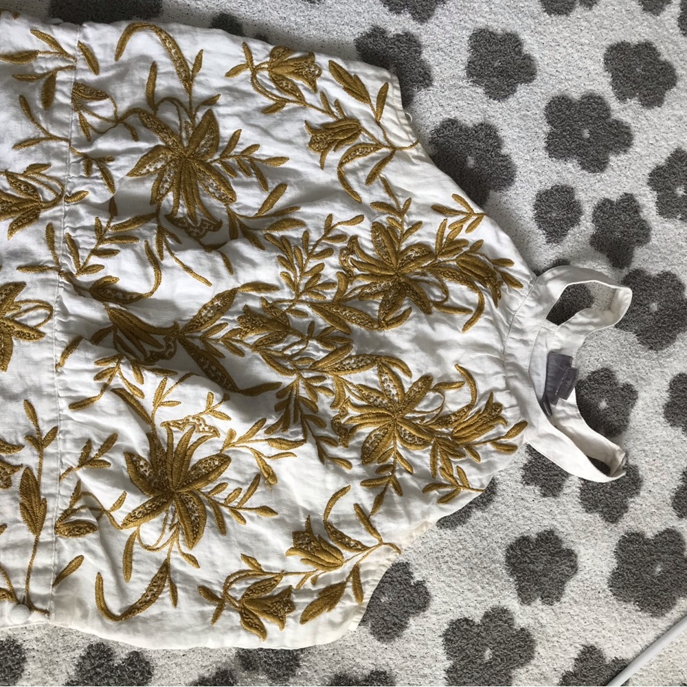 Chic Gold Embroidered Women's Blouse